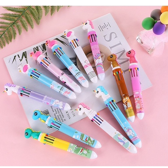 KELLY 10 in 1 Multi Colored Pen Ball Pen Hughlighter Pen Stationery ...