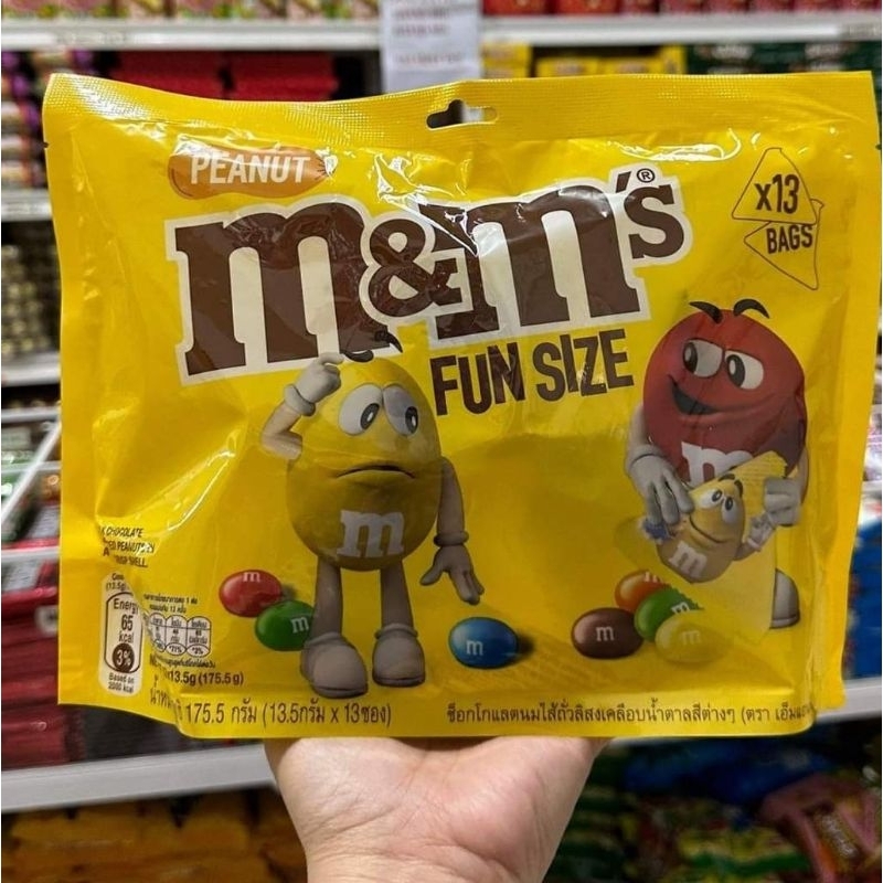 M&M 's FUN SIZE Chocolate/Peanut 13.5g X 13pkts