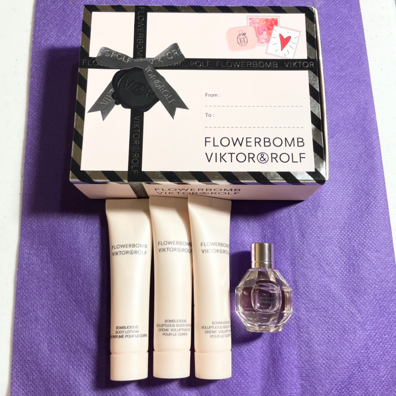 AUTHENTIC SET flowerbomb eau de parfum perfume body lotion body cream