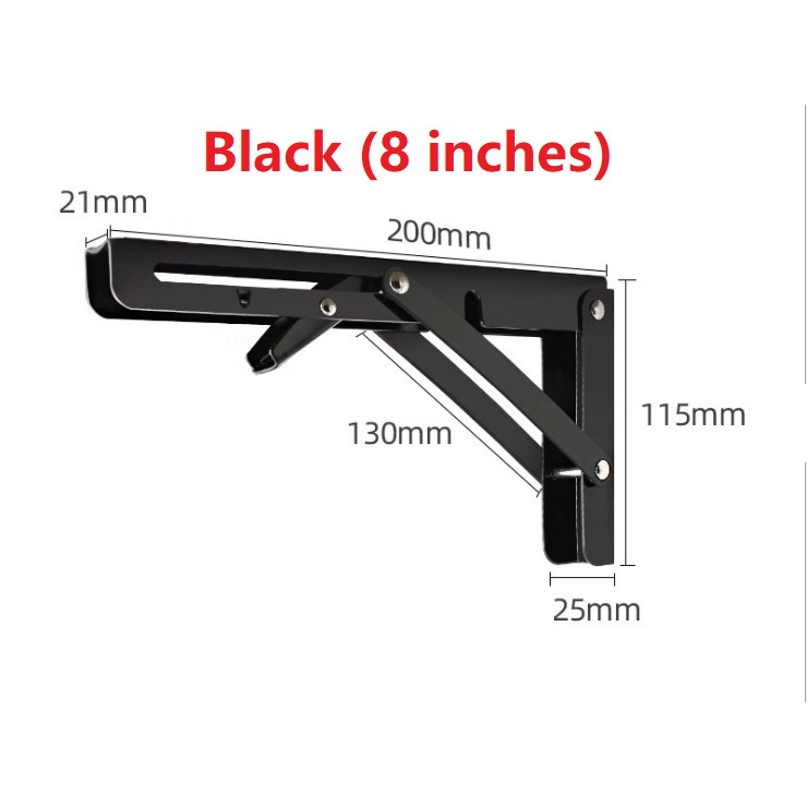 2PCS Folding Angle Bracket Adjustable Wall Mounted Folding Table Shelf ...