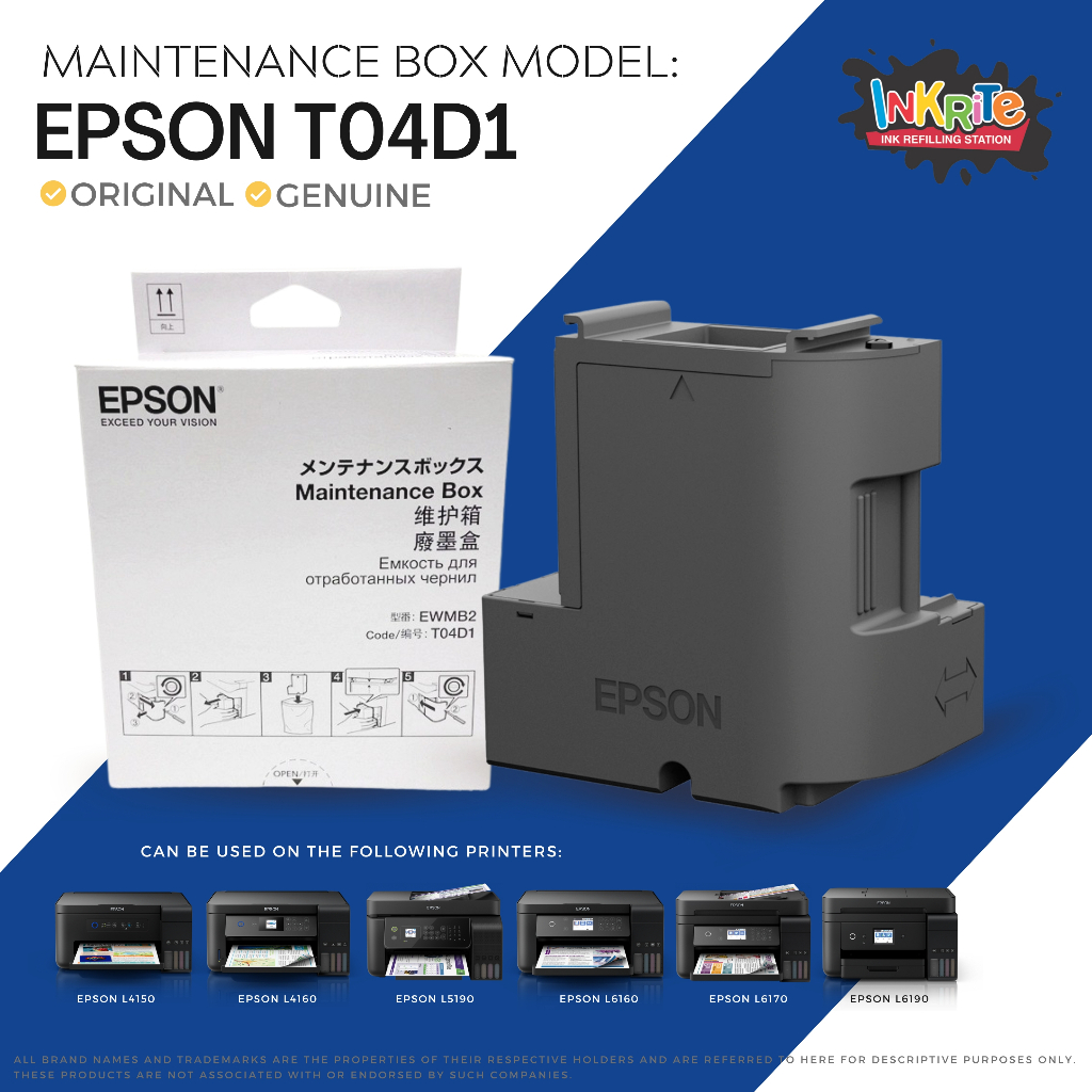 Original Genuine Epson T04d1 Maintenance Box For Epson L14150 L6460 L6490 L6170 L6190 L6260 4220