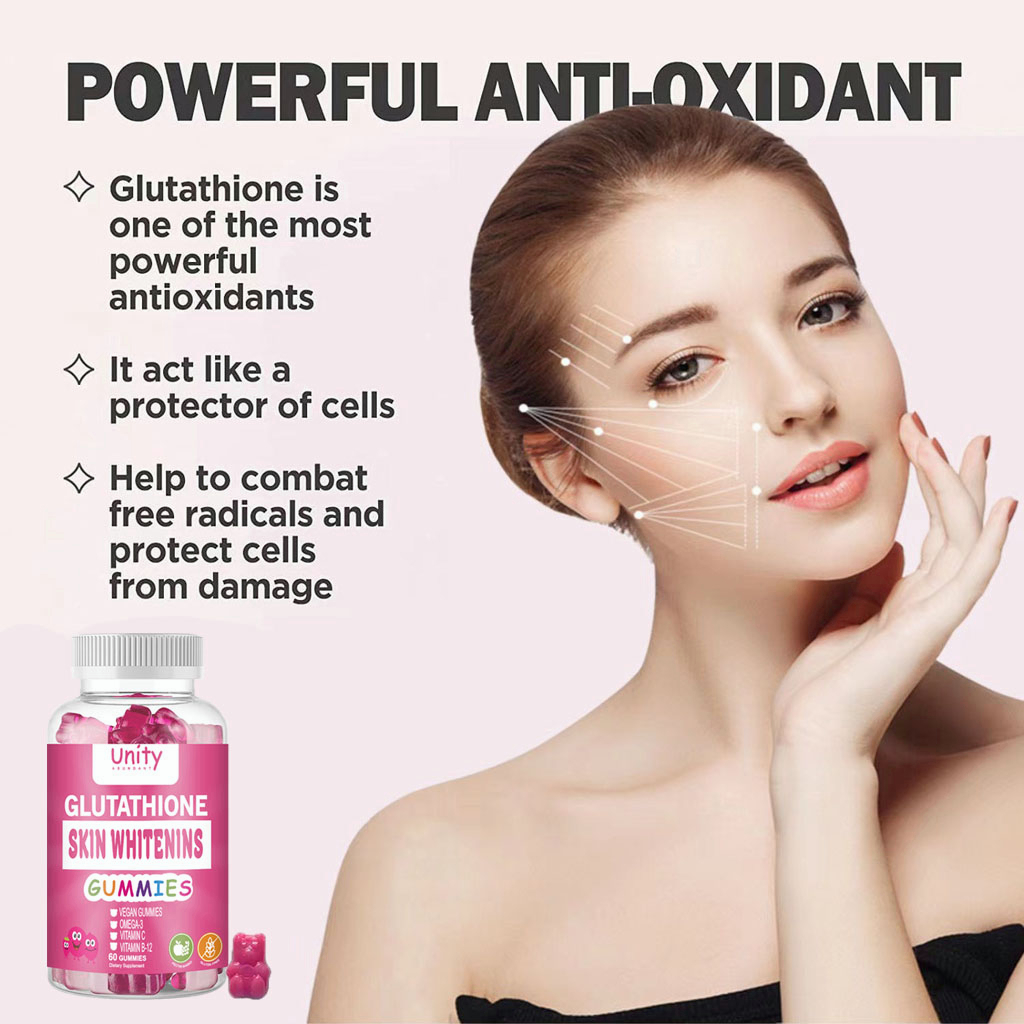 Glutathione Gummies And Strawberry Zinc Skin Whitening AntiAging By Beauty Boost Immunity