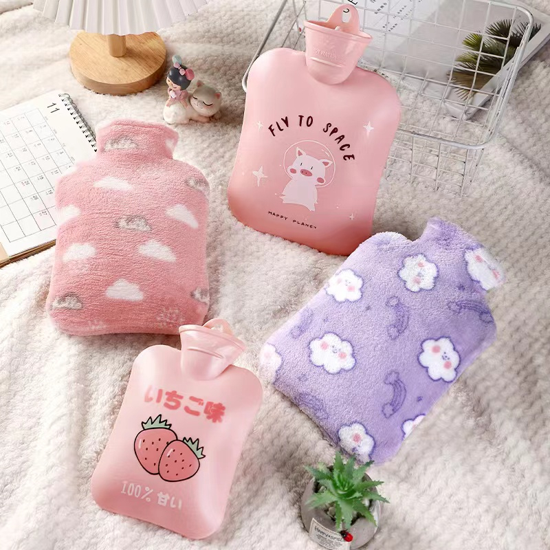 Lovely Water Filling Bag with Plush Cloth Hot Compress Stomach Warm ...