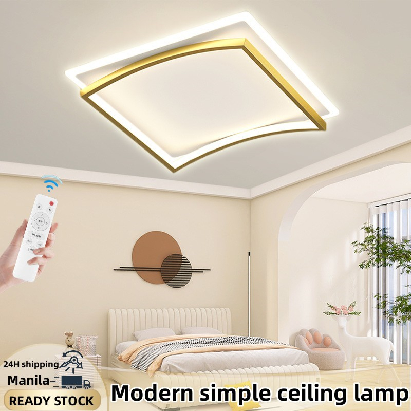 Nordic Tricolor Dimming LED Ceiling Light Bedroom Center Lights Ceiling ...