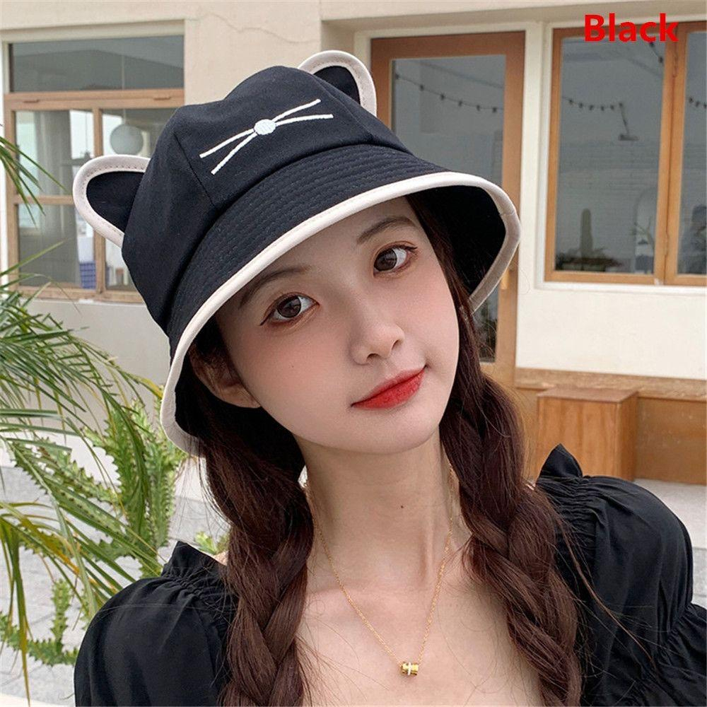 Fashion Cat Whisker Bucket Hat for Women Summer Plain Women Outdoor ...