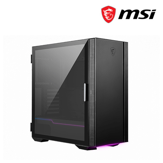 Msi Mpg Quietude 100s Pc Case- Mid Tower  Hinged Tempered Glass Window 