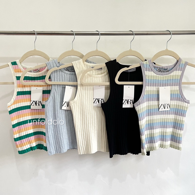 Zara Ribbed Knit Top | Shopee Philippines