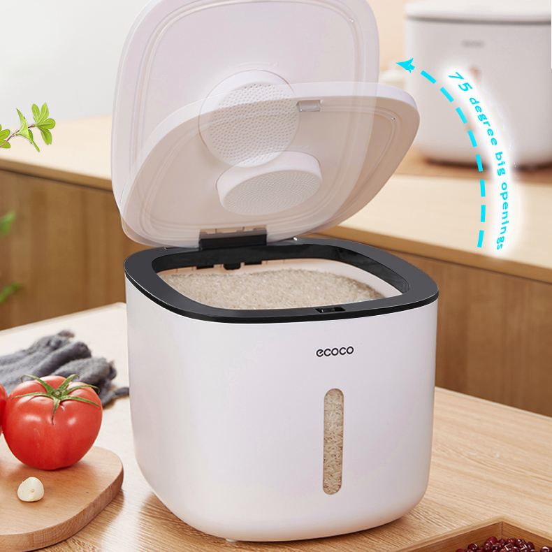 Ecoco Rice Dispenser Rice Storage Box Container with Lid and Free Cup ...