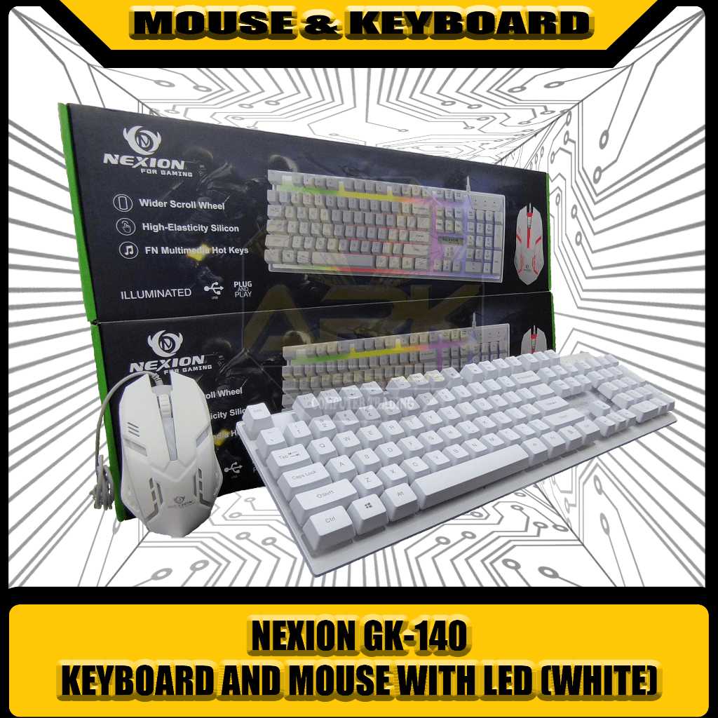 NEXION GK-140 Keyboard and Mouse Bundle White | Shopee Philippines