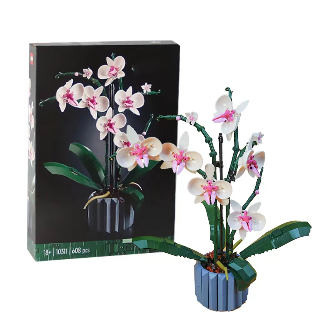 Compatible Flower Icons Orchid Plant Decor Building Kit for Adults ...