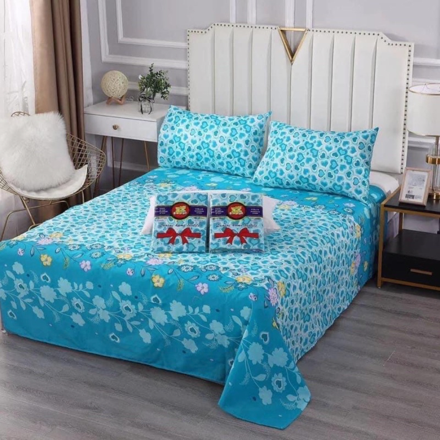 Luxe Deco 3 in 1 Bedsheet Set Double Size (1 fat sheet and 2 pillow