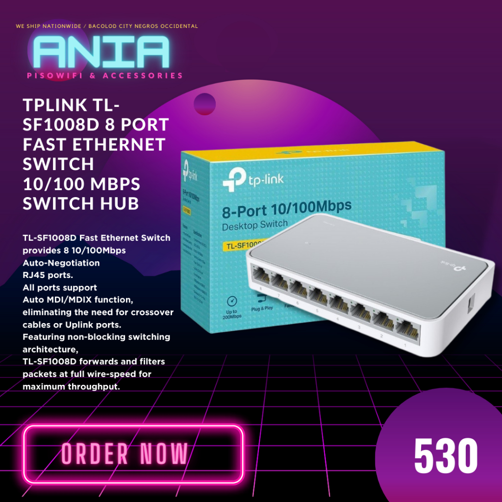 TPLINK TLSF1008D 8port 100M Network Switch Hub Shopee Philippines