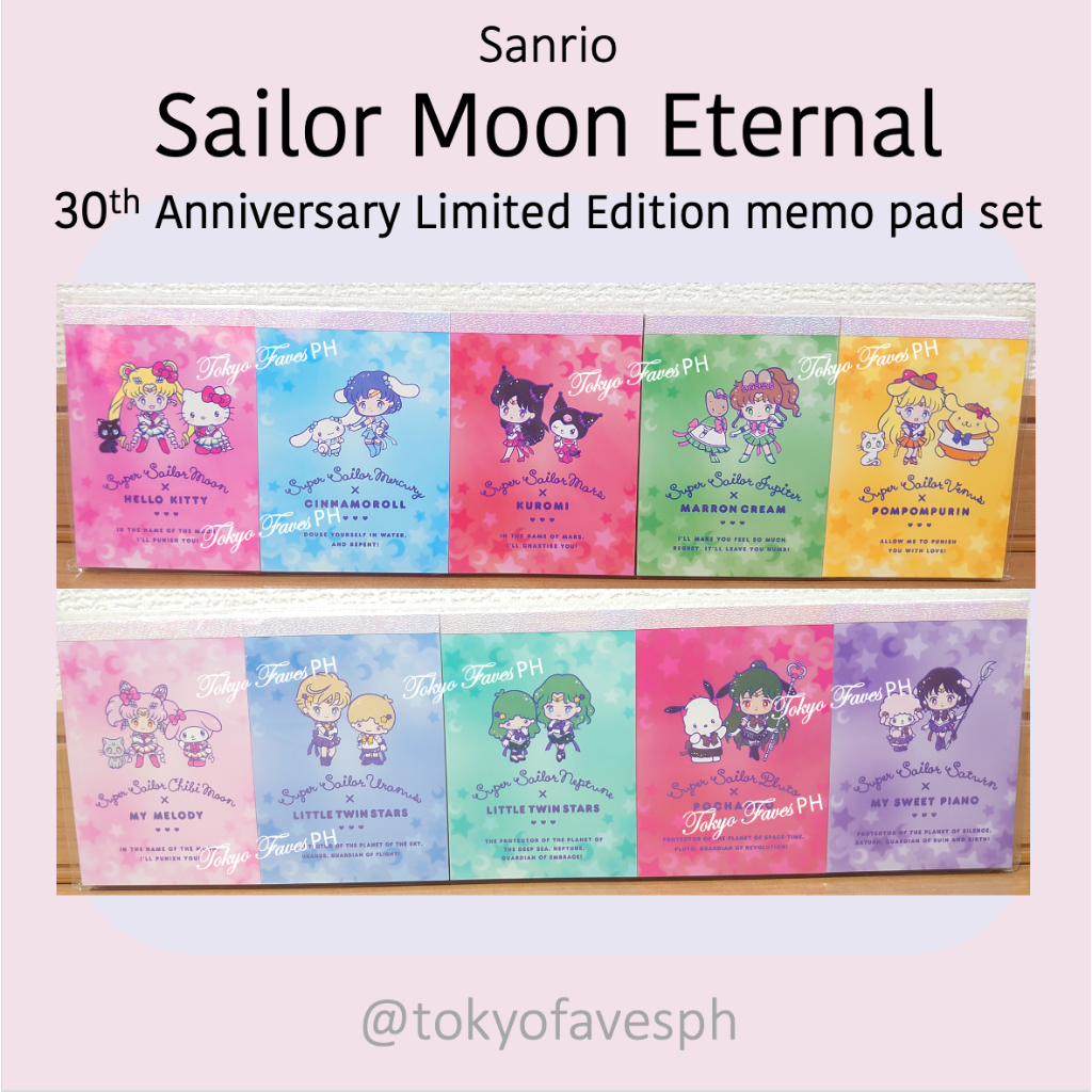 Sailor Moon Eternal 30th Anniversary mini memo pad set Sanrio ...