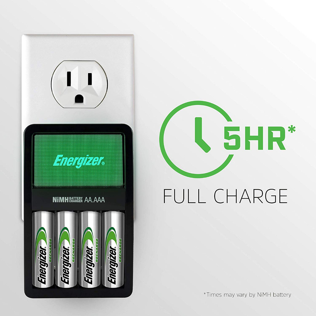 Energizer Maxi Battery Charger (CHVCM4) – Fast Recharge for AA/AAA NiMH ...