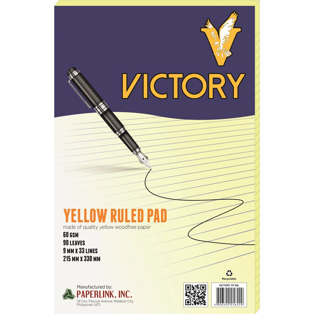 victory yellow ruled pad ( sold per pad ) | Shopee Philippines