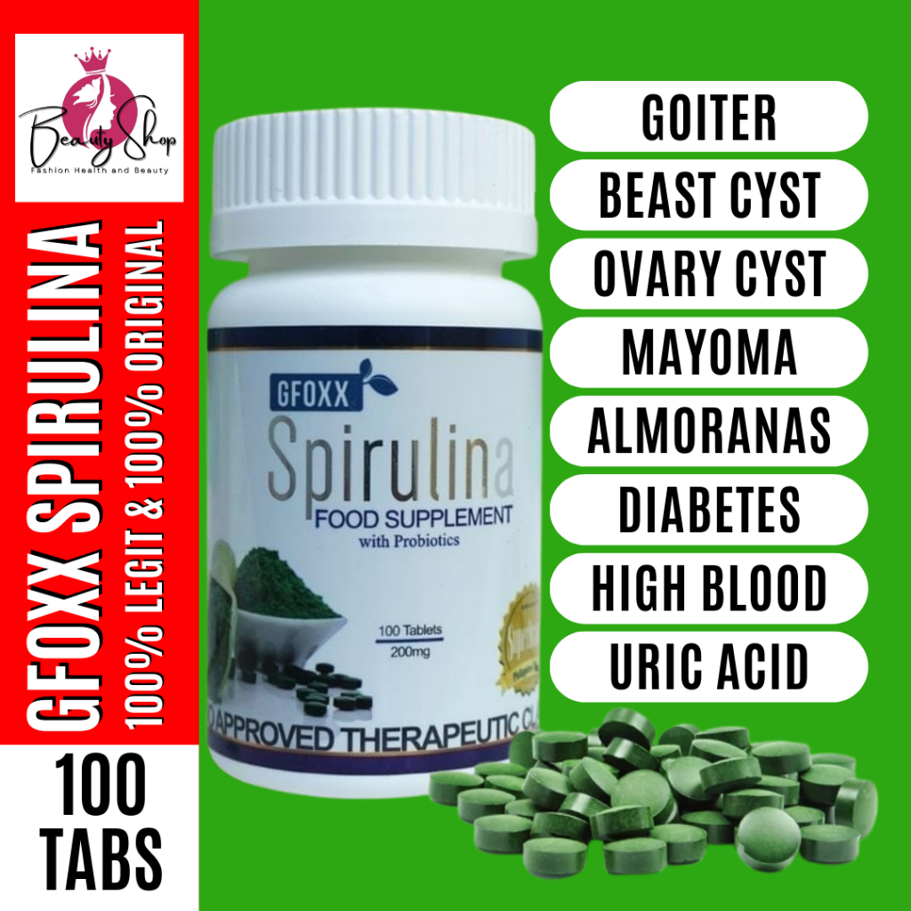 Original Gfoxx Spirulina with Probiotics 100 Tablets Shopee Philippines