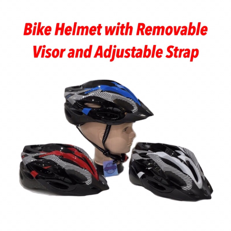 Bike Helmet with Removable Visor and Adjustable Strap