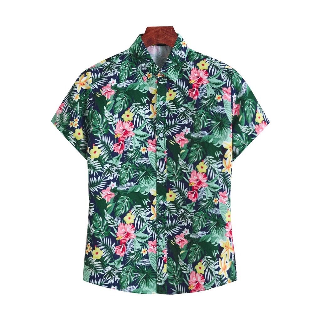 fashion floral hawaiian summer polo shirt | Shopee Philippines