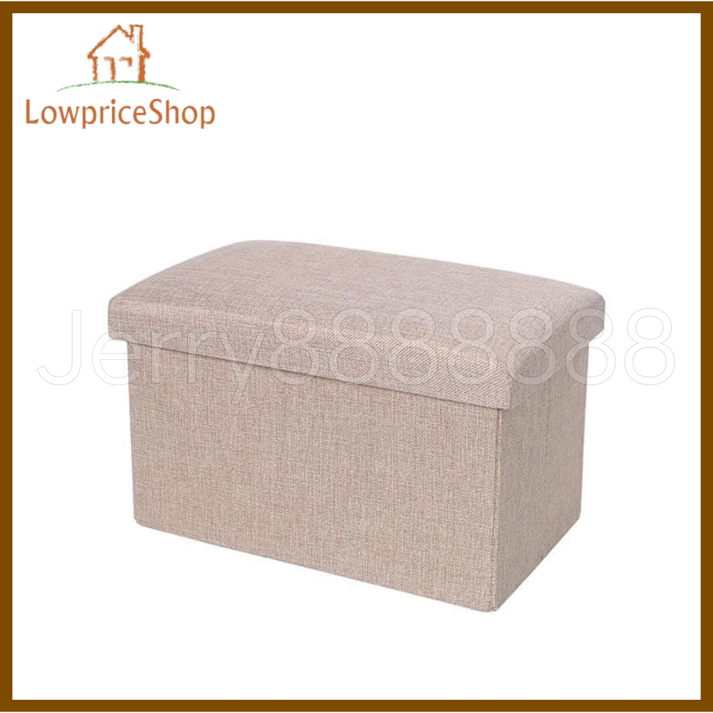 jerry88888 Collapsible Storage Ottoman Bench Stool Box Footrest Linen ...