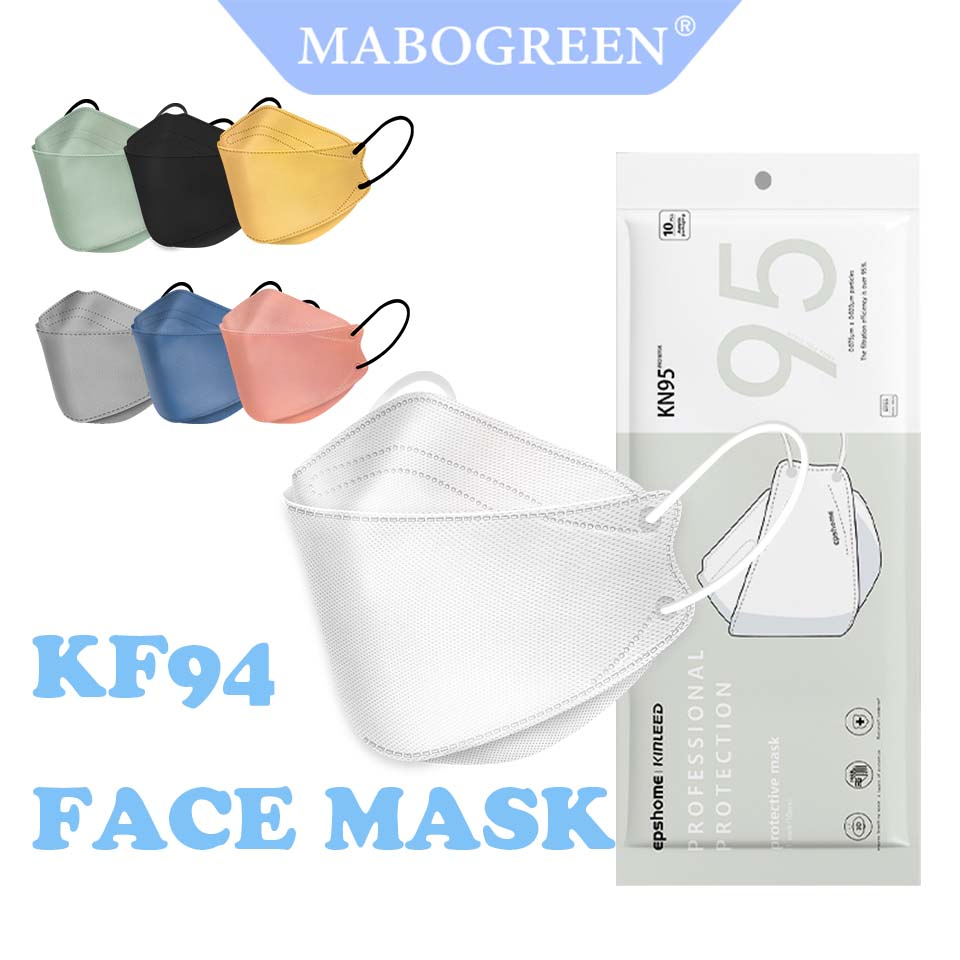 MABOGREEN KF94 Korean 100pcs Face Mask NonWoven Protection Filter KN94