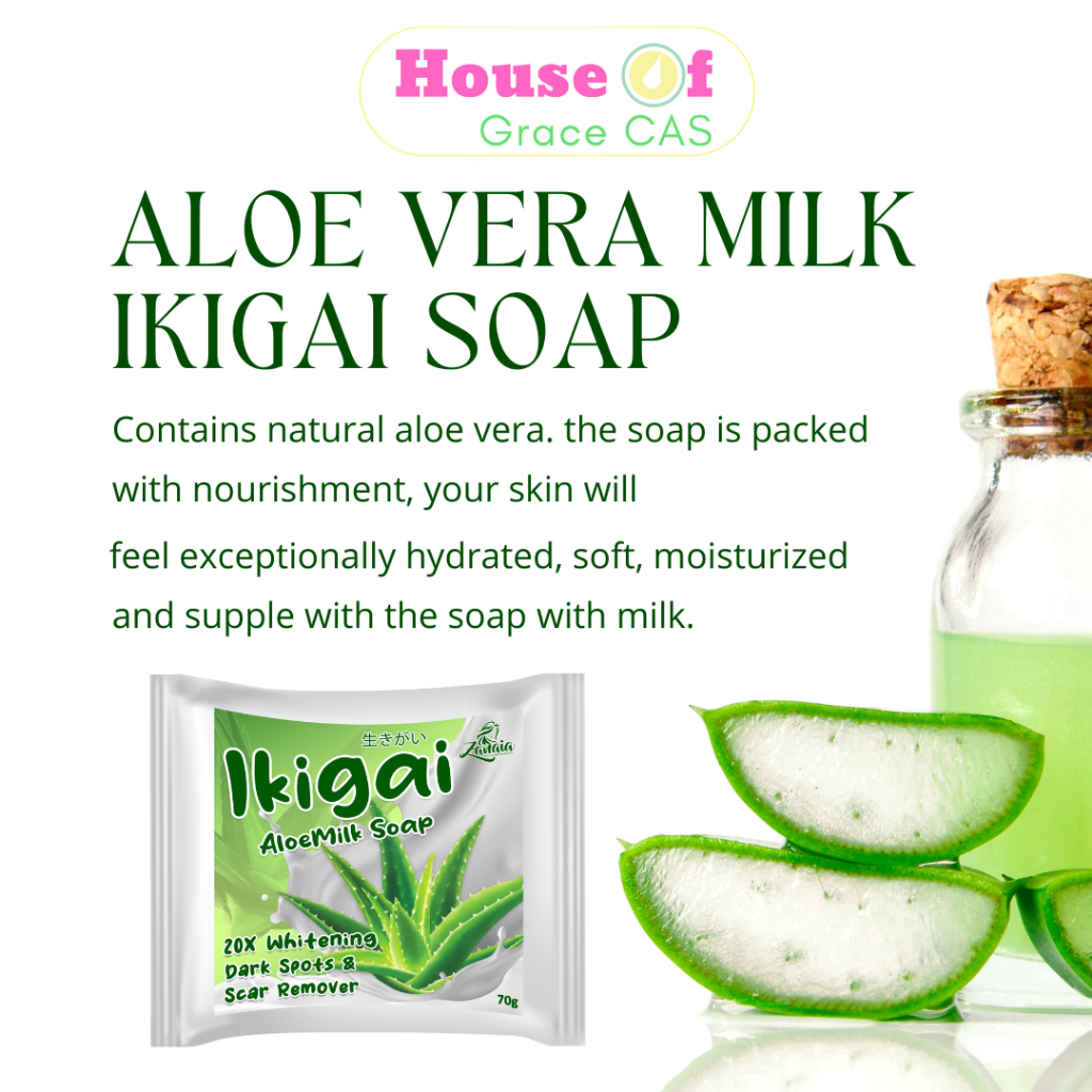 1 Ikigai Aloe Vera Milk Whitening & Moisturizer Beauty White Glowy Skin