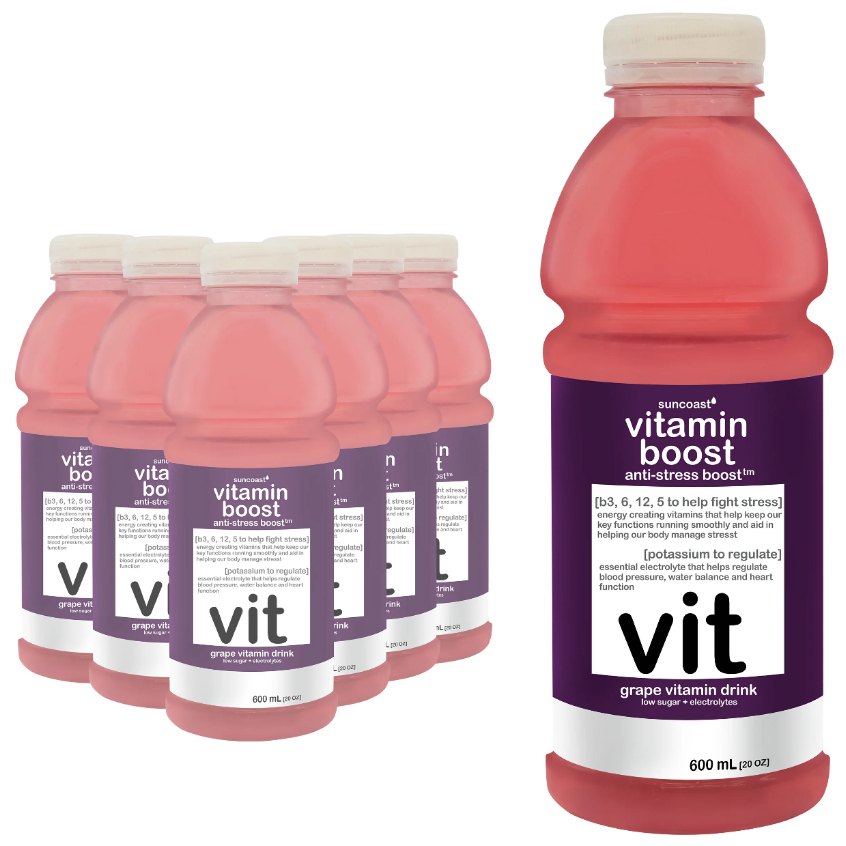 Suncoast Vitamin Boost Grape Low Sugar Drink (4 x 600mL) Shopee
