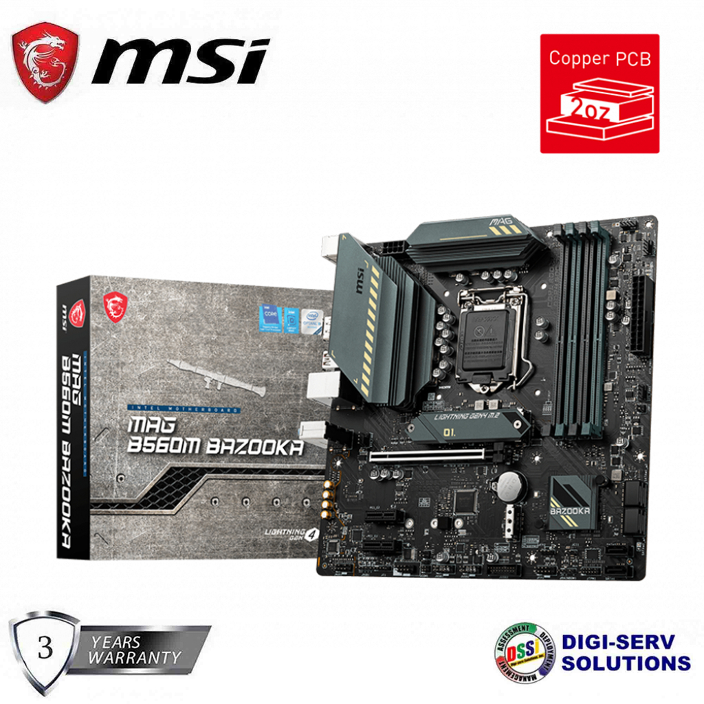 MSI MAG B560M Bazooka Micro-ATX Motherboard, Intel B560 Chipset, LGA ...