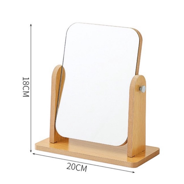 Wooden Mirror Stand Rectangular Rotatable Mirror Makeup Mirror Desk Mirror Shopee Philippines