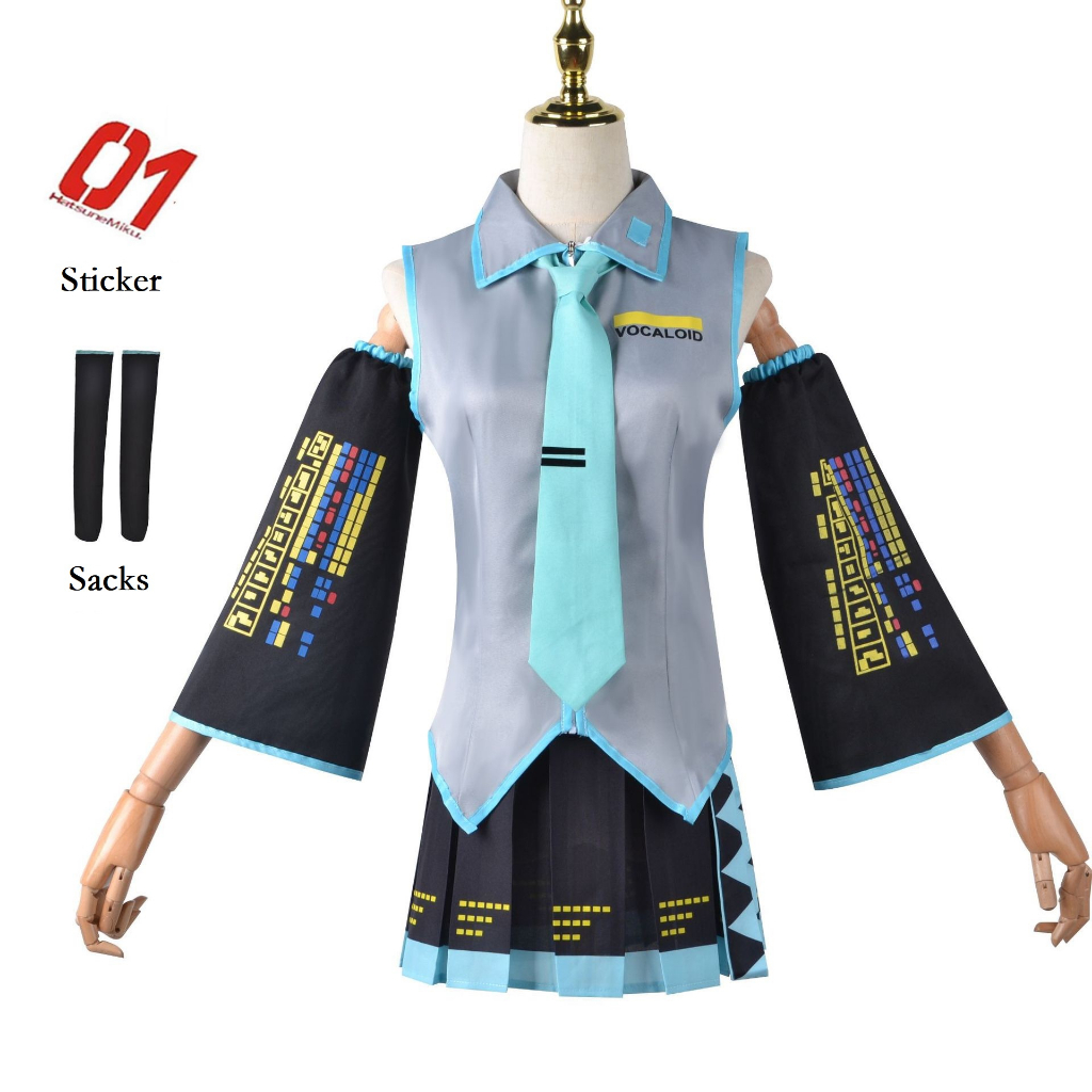 Hatsune Miku Cosplay Costume Dress Full Set Female Adult Halloween ...