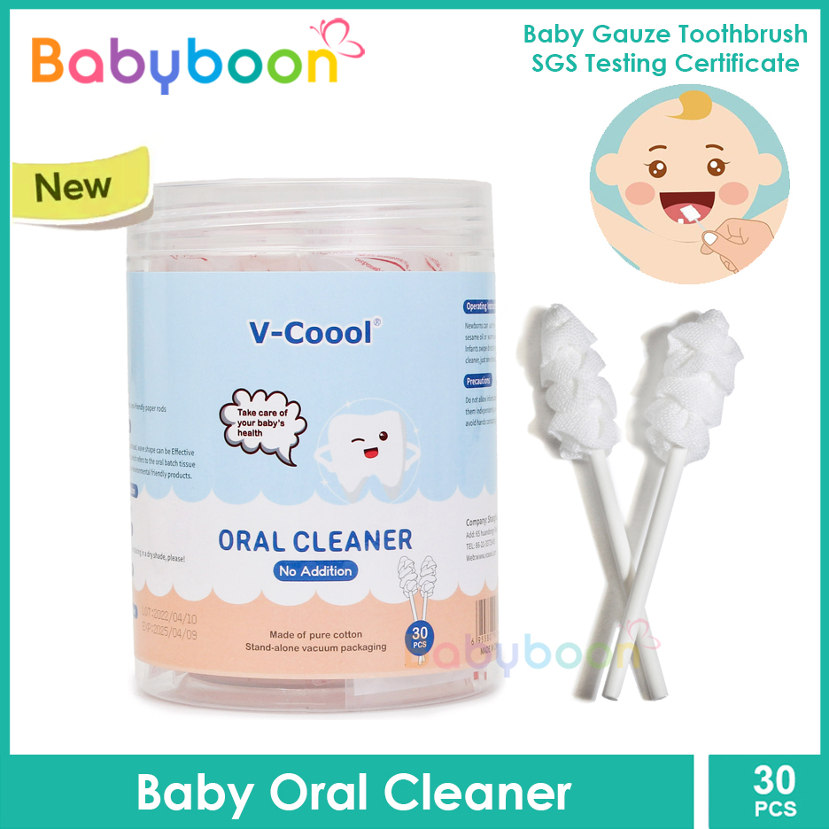 30pcs VCOOOL Medical Cotton Swab Gauze Baby Oral Tongue Cleaner