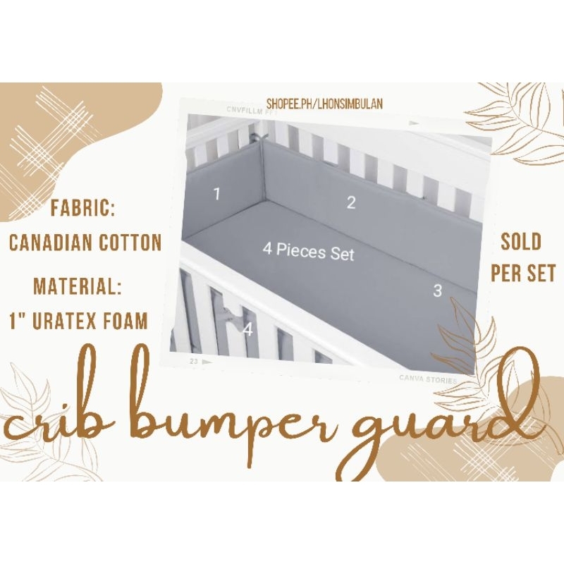 BUM 28x48 CRIB BUMPER GUARD 1" ORIGINAL URATEX FOAM WITH REMOVABLE