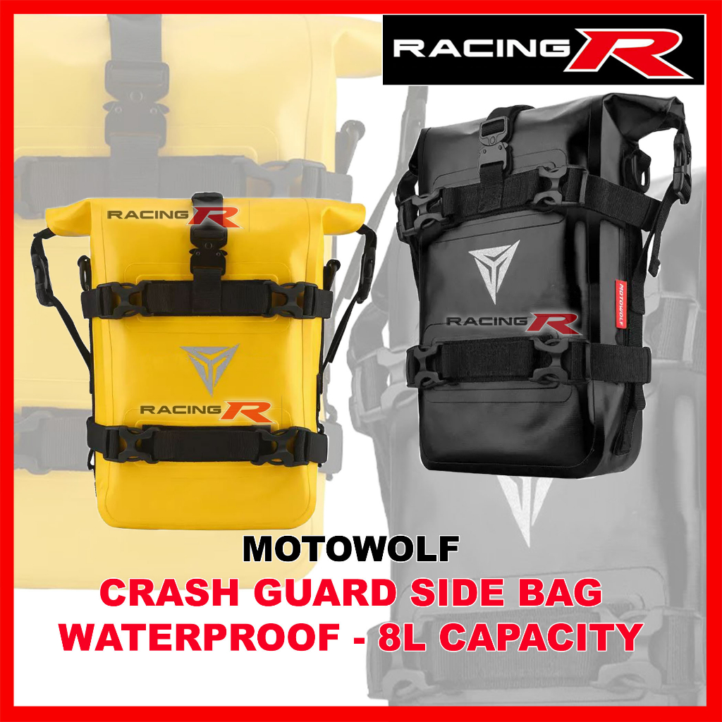 6-8L Waterproof Motorcycle Bumper Bag Motor Crash Bar Bag Side Frame