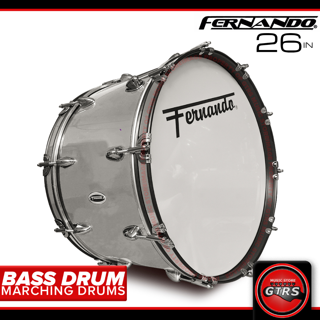 Fernando Marching Bass Drum with Drum Mallet and Straps 26 inches