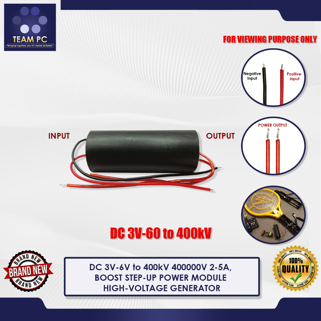 DC 3V-6V To 400kV High Voltage Generator Module - Boost Step-Up Power Module For Experiments & Projects