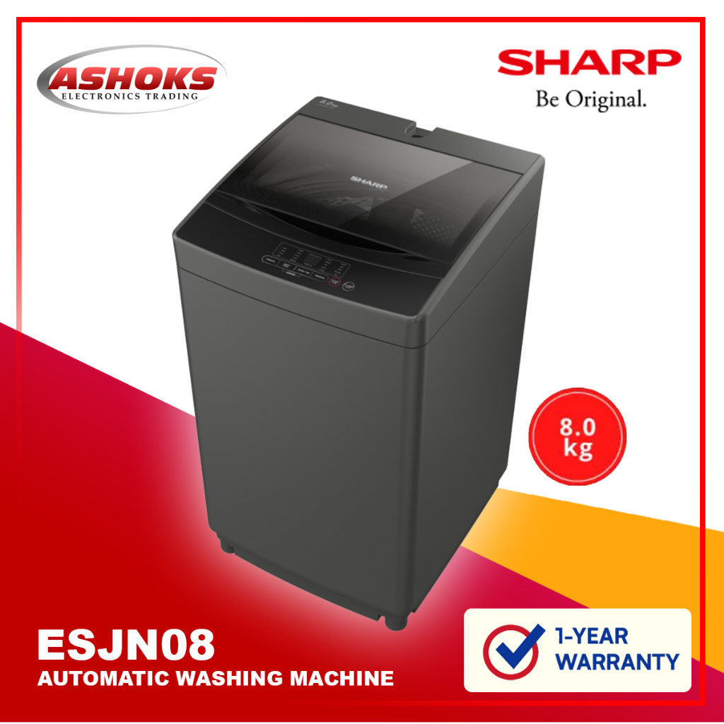 Sharp ES JN08A9(GY) Fully Auto Washing Machine/ Top Load / 8kg / Sharp