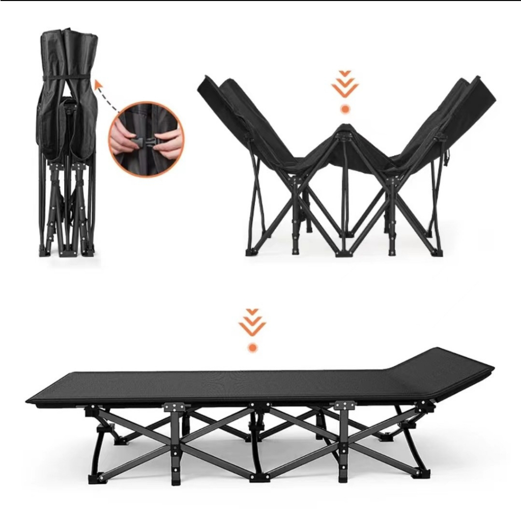 COD Folding Bed portable bed Soft comfortable Single Bed Reclining Chair heavy duty lunch break