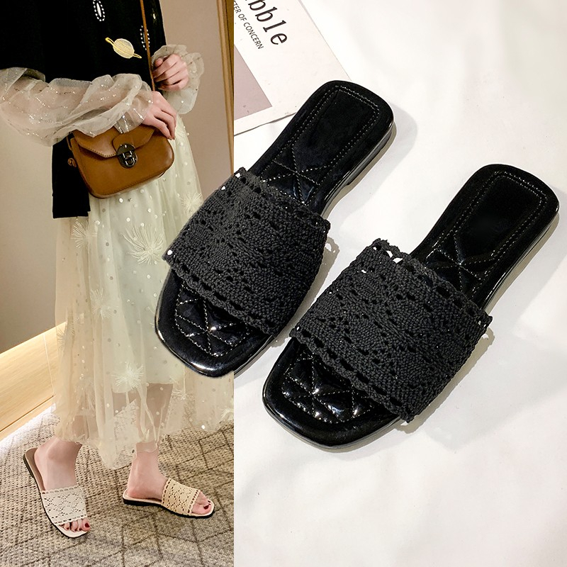 8S COD!NEW Korean Fashion Braided strap Ladies footwear Casual Flat ...