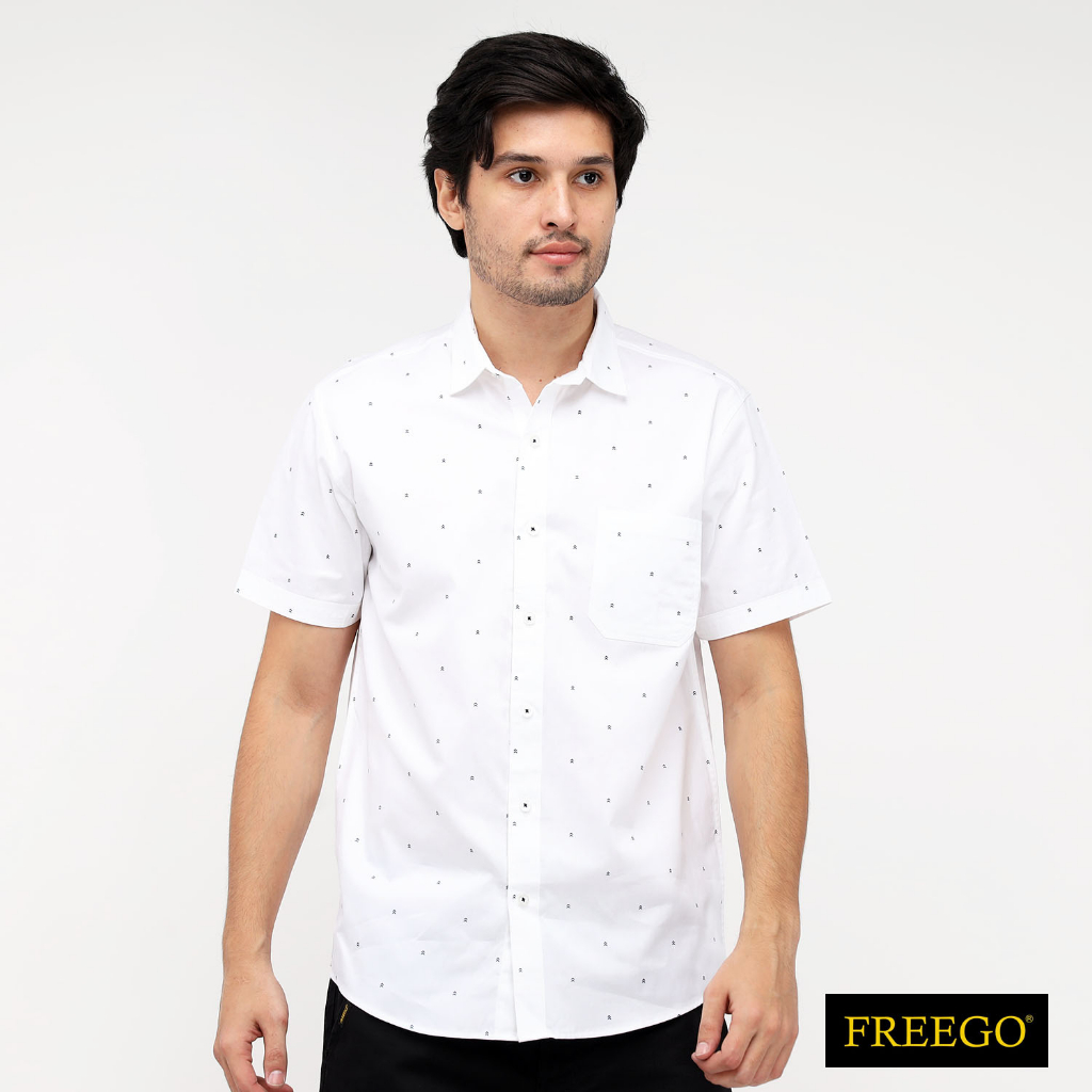 Freego Mens Printed Woven Polo Short Sleeve GMT06-0010 | Shopee Philippines