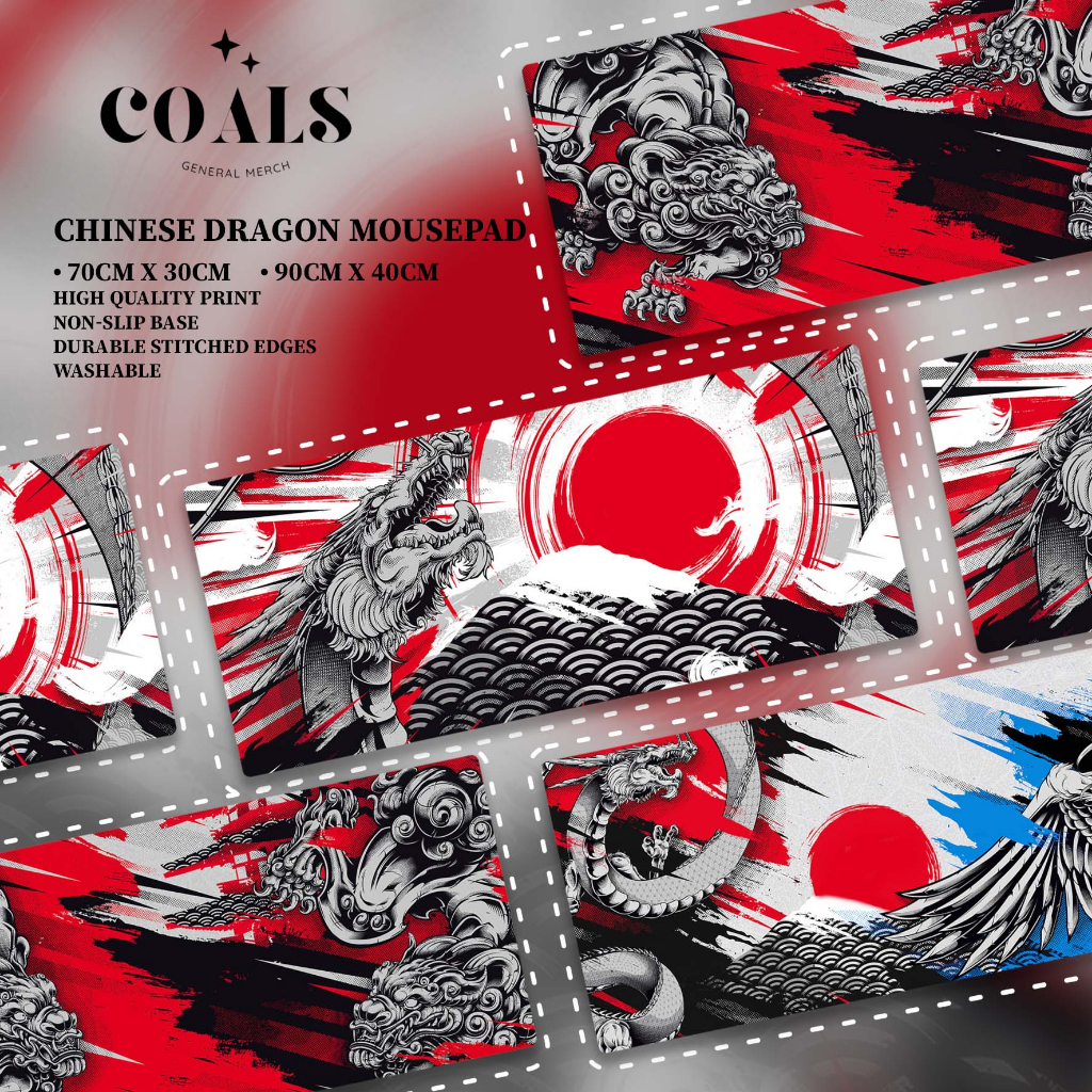 Chinese Dragon Extended Mousepad | Large Gaming Deskmat Deskpad ...