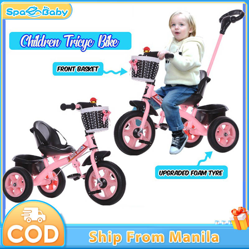 Baby 3 Wheels Trolley Bike for Kids Tricycle Bicycle with Front Back