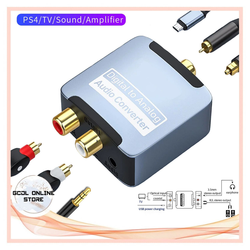 Optical/Spdif to RCA audio converter for Sharp/Sony/Samsung TV connect