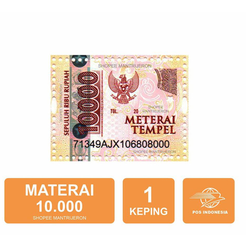 Materai Tempel 10000 Indonesia Stamps Original 1pc for Legal Documents ...