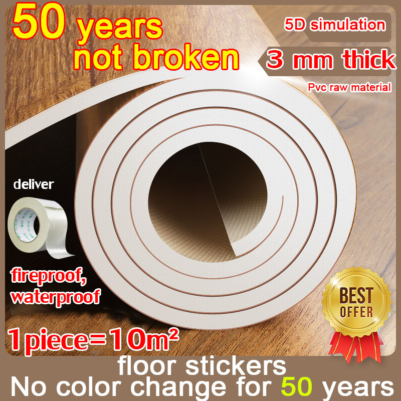 Waterproof Vinyl Floor Sticker 1sheet=10㎡ Self Adhesive PVC Flooring