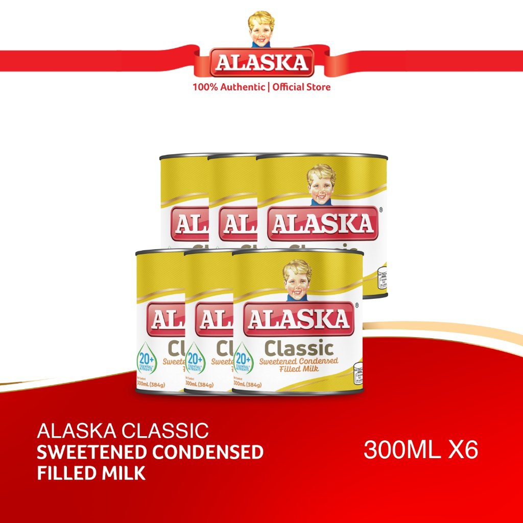 Alaska Classic Sweetened Condensed Filled Milk 300ml Set of 6