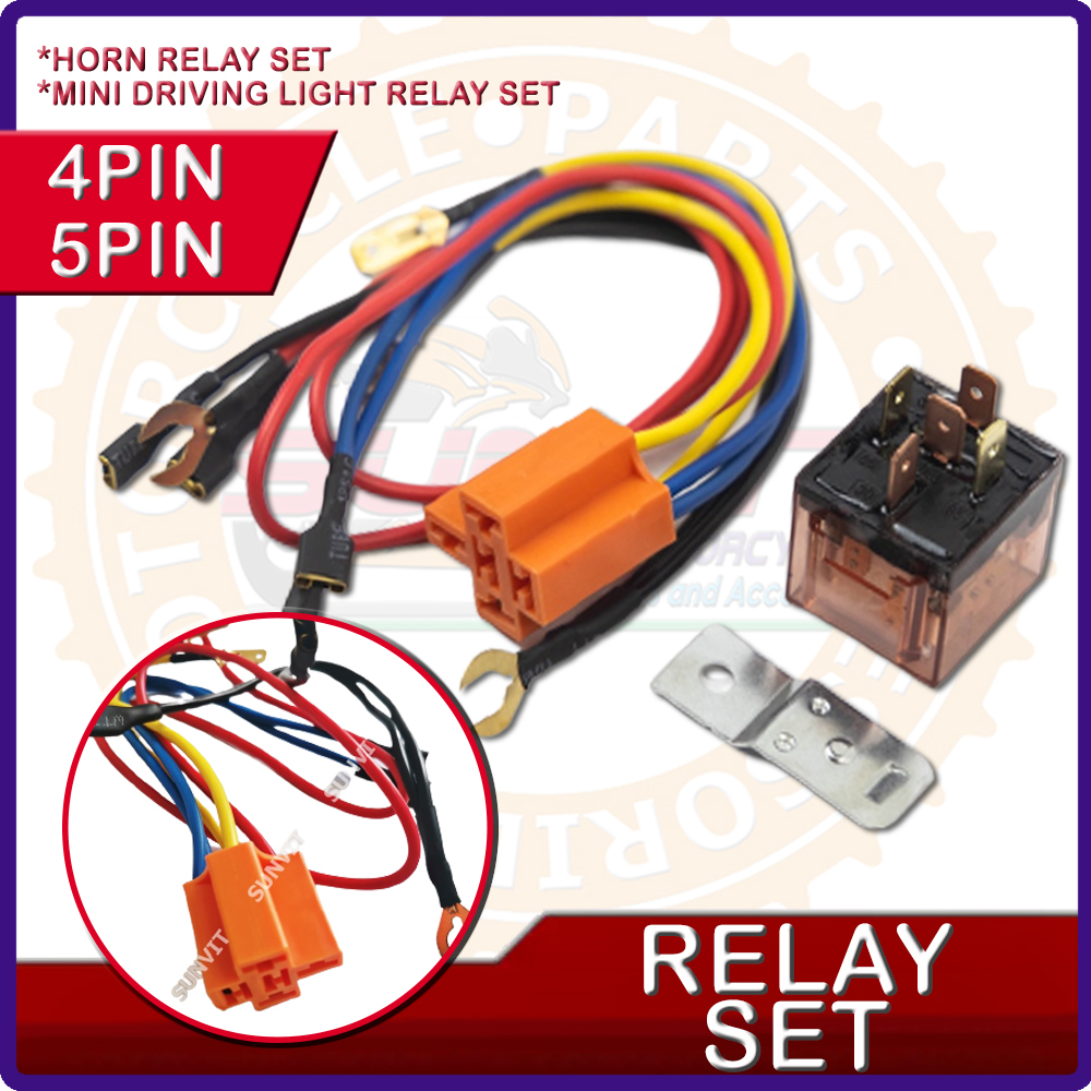 SUNVIT MOTORCYCLE HORN RELAY SET / MINI DRIVING LIGHT RELAY SET