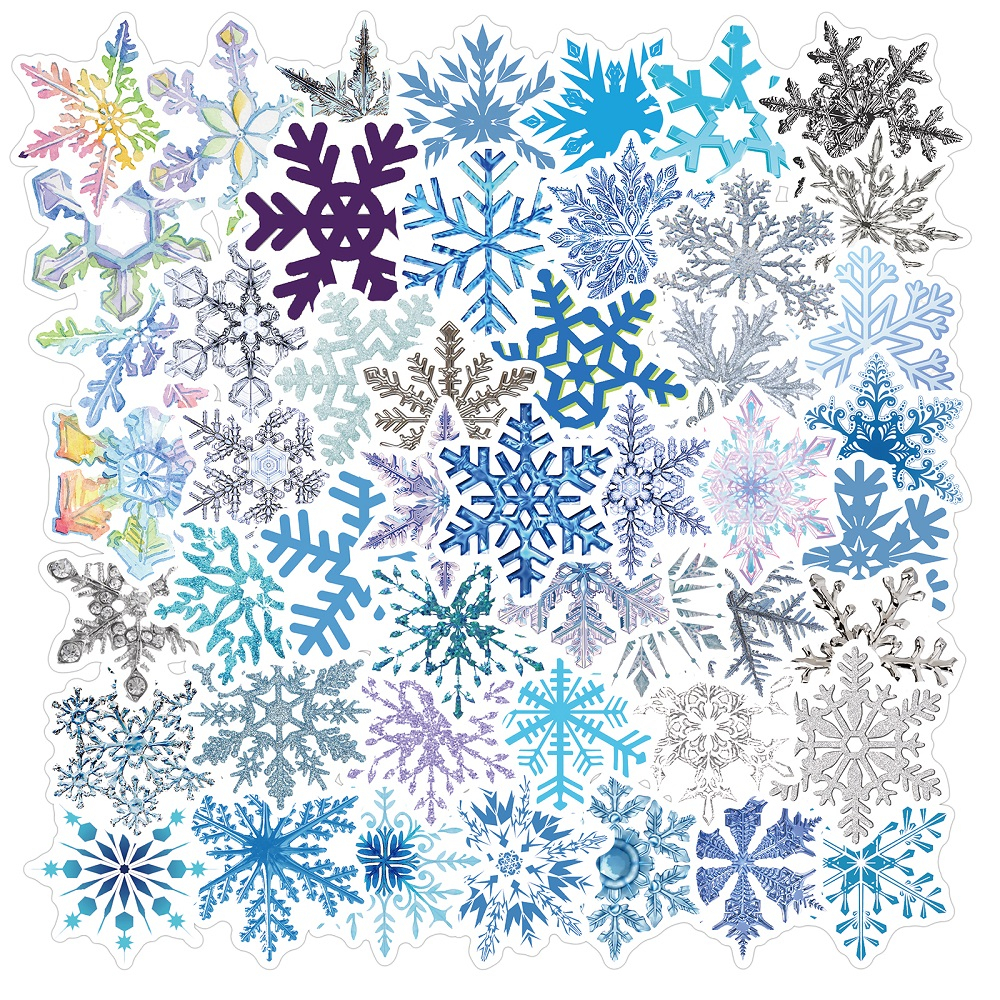 Magic~50Pcs/Set Snowflake DIY Mixed Decals Doodle waterproof luggage ...