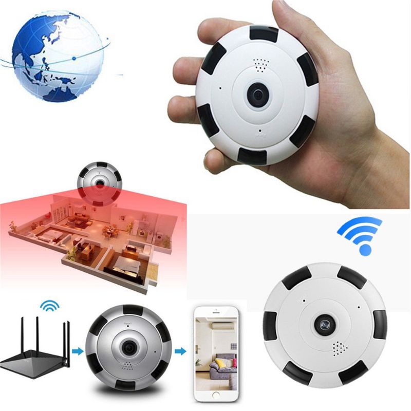 V380 360 Degree Panoramic Home Security WIFI IP Fish Eye Camera ...