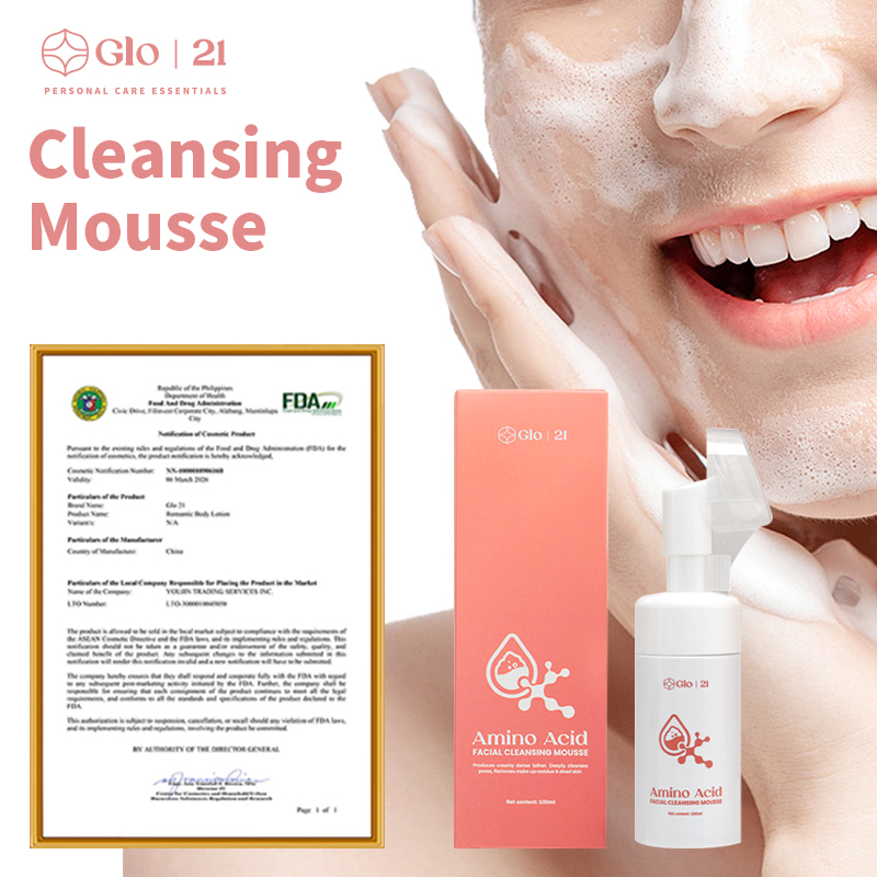 Glo 21 Foaming Facial Cleanser Amino Acid Whitening Cleansing Mousse