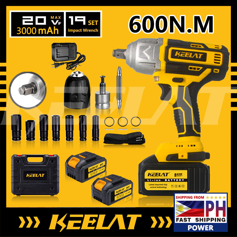 KEELAT KID006 Impact Wrench Cordless Brushless Wrench1/2"1/4" Impact