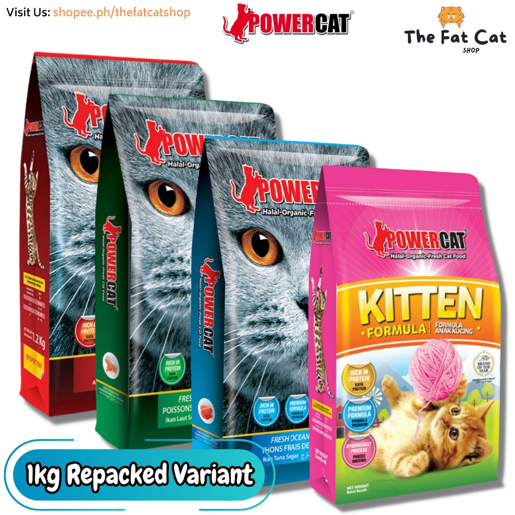 Powercat Dry Cat Food for Adult Cats and Kittens (1kg Repacked Sealed